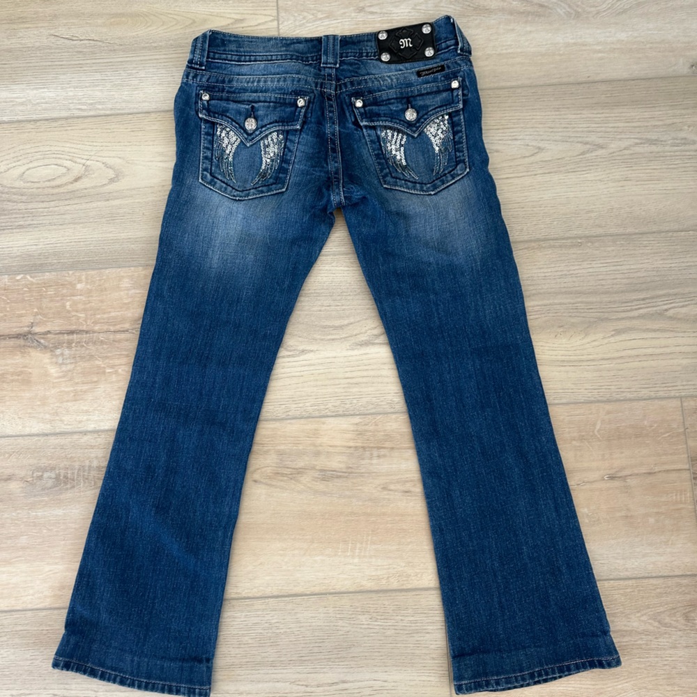Miss Me Women's Denim Jeans with Sequin Accents Size 28 Angel Wing🪽